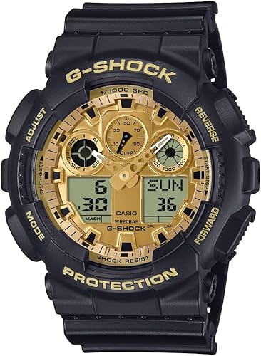 G-Shock® Casio GA100GGB-1A9 – Analog-Digital Gold &amp; Black Resin Watch